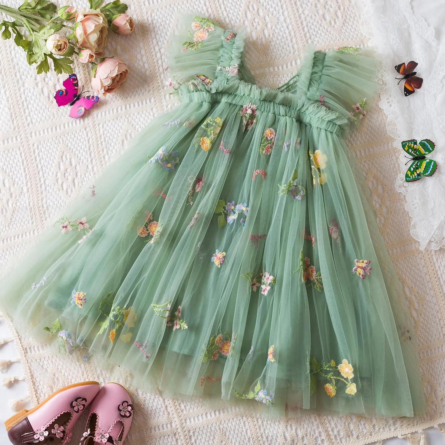 TTYAOVO Toddler Baby Dress Birthday Party Tulle Girl Dresses