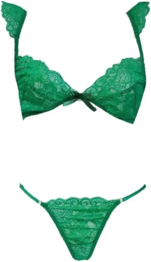 Valentine's Day Sexy Lingerie for Women Bra Brief Underwear Bralette Set Lace Sleepwear Plus Size Sexy Lingerie