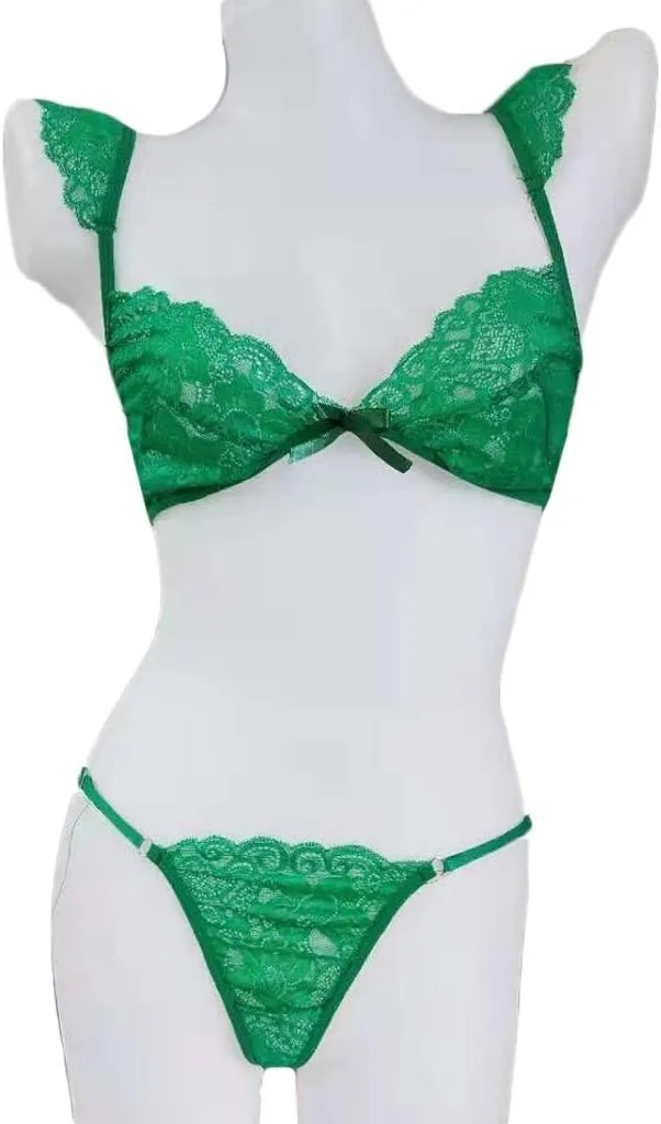 Valentine's Day Sexy Lingerie for Women Bra Brief Underwear Bralette Set Lace Sleepwear Plus Size Sexy Lingerie