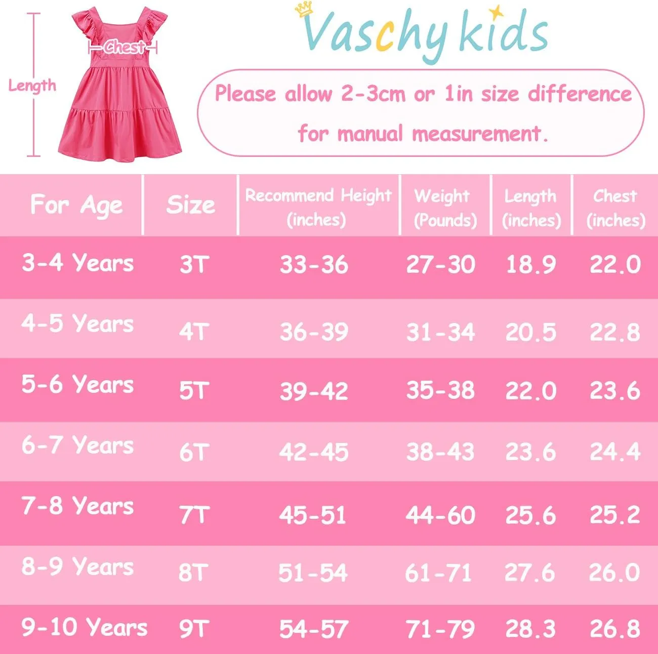 VASCHY Girls' Ruffle Dress Cut Open Back and Bow Detail for Special Occasions Swing Twirly Summer Dress Cotton
