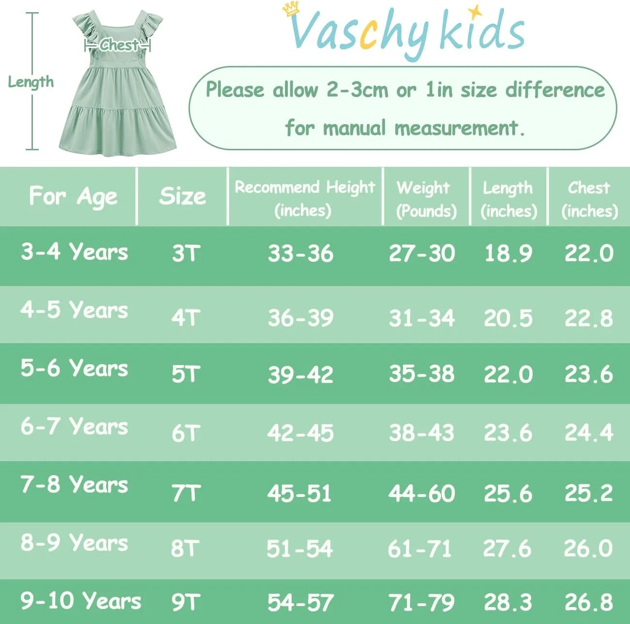 VASCHY Girls' Ruffle Dress Cut Open Back and Bow Detail for Special Occasions Swing Twirly Summer Dress Cotton