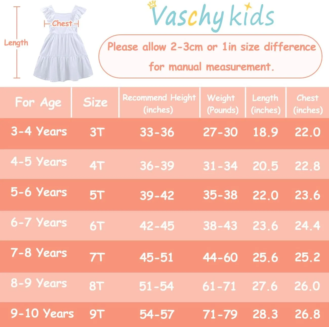 VASCHY Girls' Ruffle Dress Cut Open Back and Bow Detail for Special Occasions Swing Twirly Summer Dress Cotton