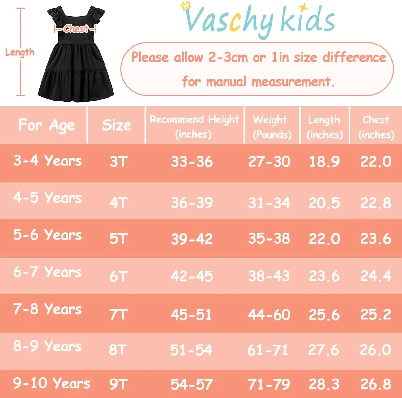 VASCHY Girls' Ruffle Dress Cut Open Back and Bow Detail for Special Occasions Swing Twirly Summer Dress Cotton