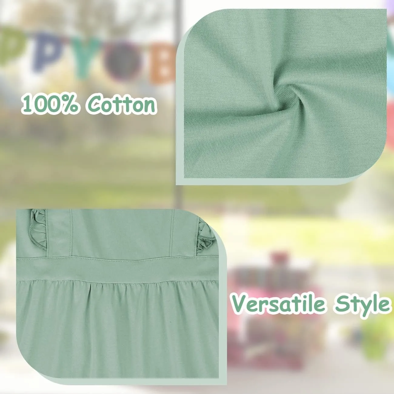 VASCHY Girls' Ruffle Dress Cut Open Back and Bow Detail for Special Occasions Swing Twirly Summer Dress Cotton
