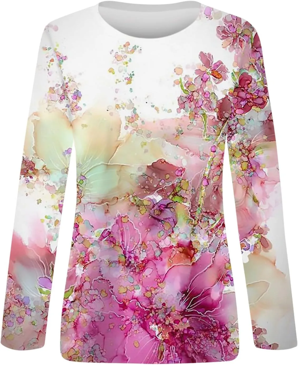 Vintage Tees for Women Women's Fashion Casual Round Neck Long Sleeve Printed T-Shirt Top