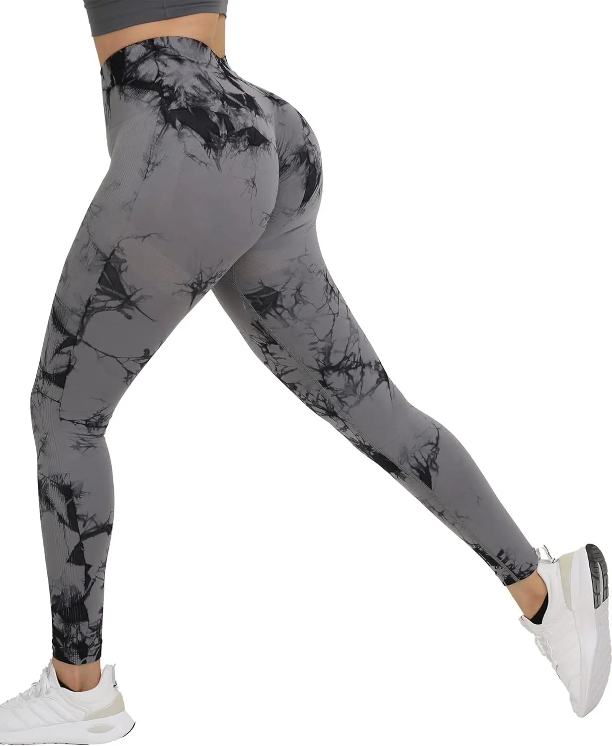 Wavar Tie Dye Scrunch Butt Lifting Seamless Leggings for Women High Waist Yoga Pants Tummy Control Running Workout Tight