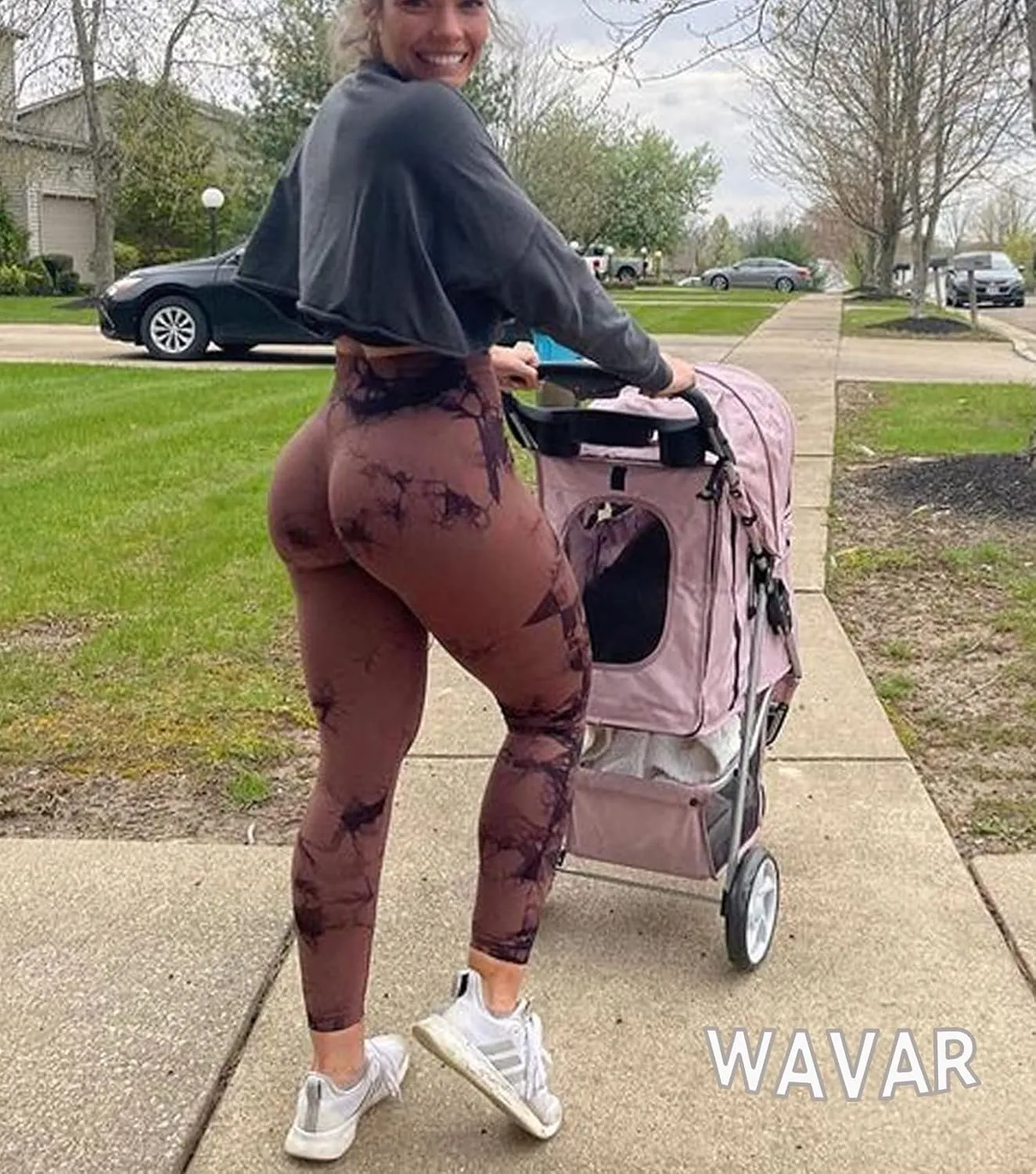 Wavar Tie Dye Scrunch Butt Lifting Seamless Leggings for Women High Waist Yoga Pants Tummy Control Running Workout Tight