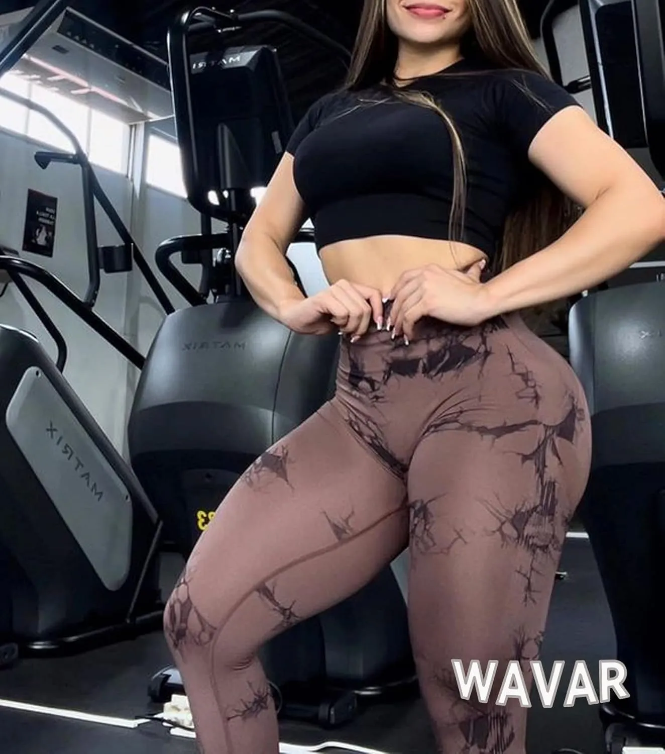 Wavar Tie Dye Scrunch Butt Lifting Seamless Leggings for Women High Waist Yoga Pants Tummy Control Running Workout Tight