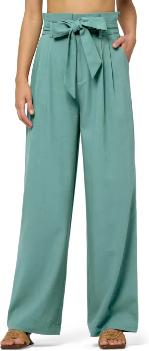 Willit Women Linen Pants Casual Wide Leg Dress Pants High Waisted Paperbag Work Slacks Tie Knot Trousers Pockets 28"/30"/ 32"