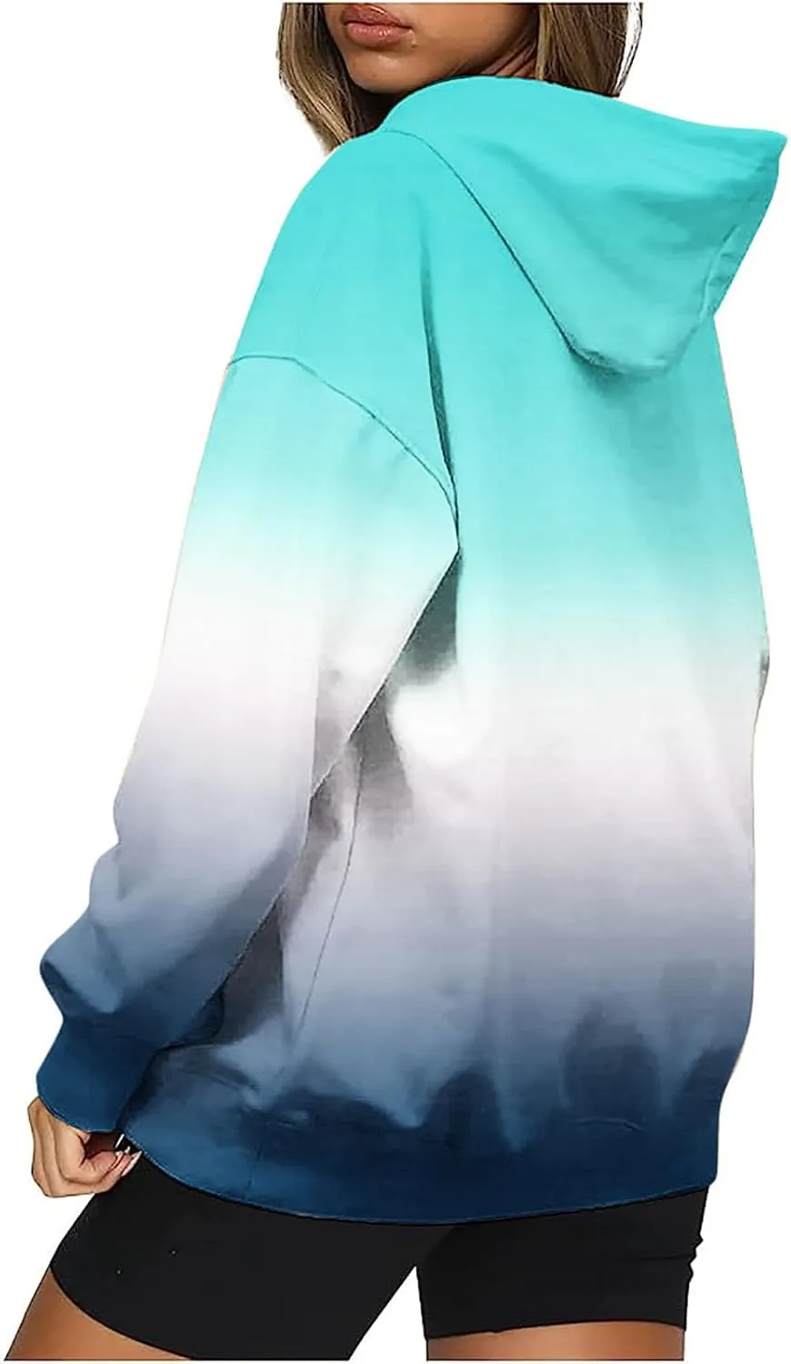 Women 2024 Oversized Sweatshirts Neno Print Drawstring Cute Hoodies Pullover Tops Fall Winter Trendy Clothes