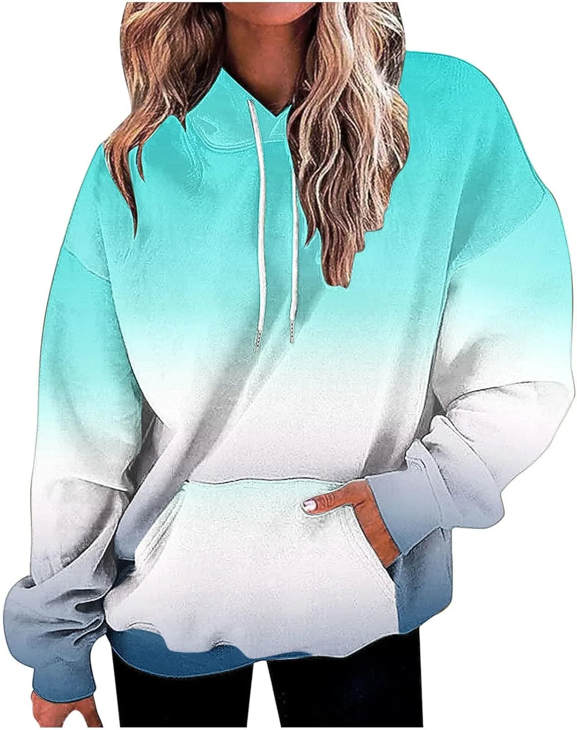 Women 2024 Oversized Sweatshirts Neno Print Drawstring Cute Hoodies Pullover Tops Fall Winter Trendy Clothes