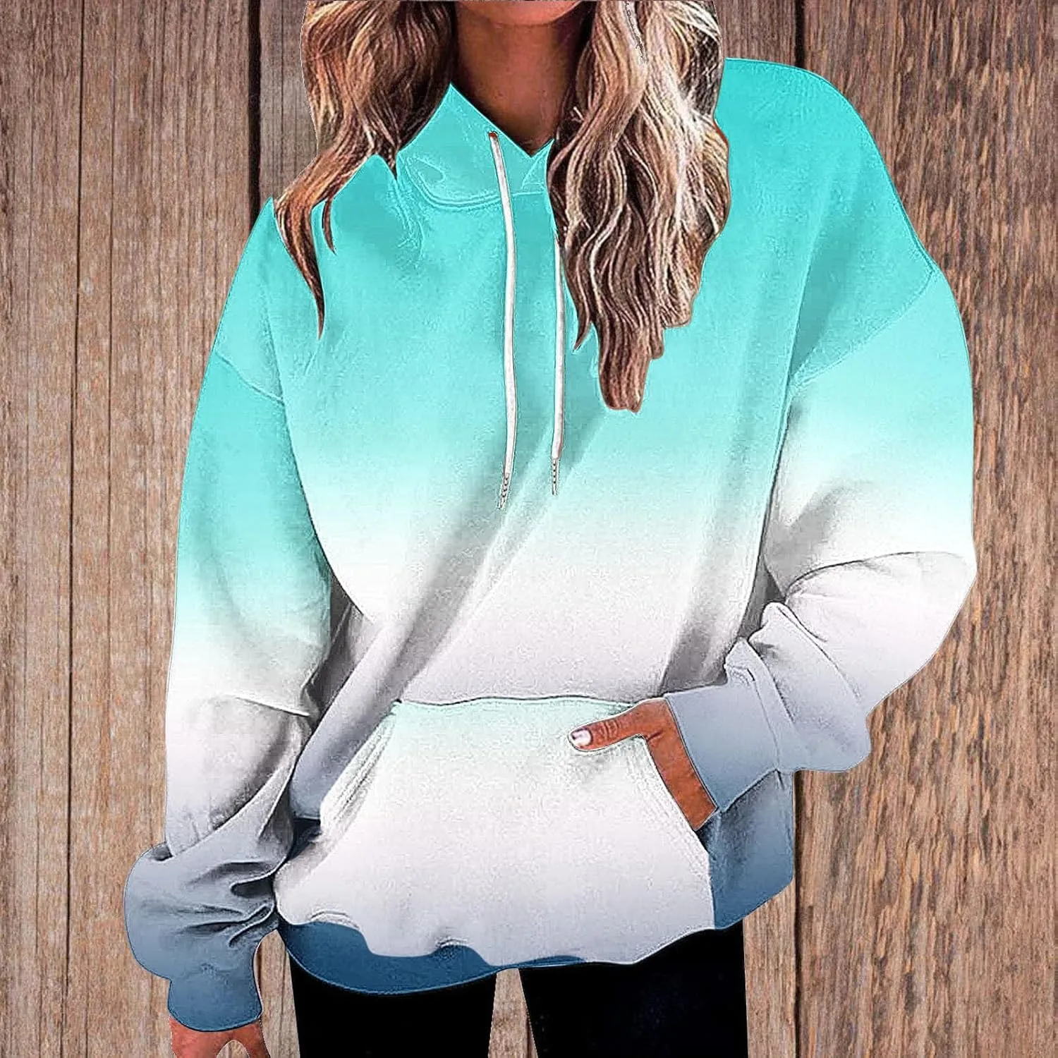 Women 2024 Oversized Sweatshirts Neno Print Drawstring Cute Hoodies Pullover Tops Fall Winter Trendy Clothes