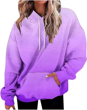 Women 2024 Oversized Sweatshirts Neno Print Drawstring Cute Hoodies Pullover Tops Fall Winter Trendy Clothes