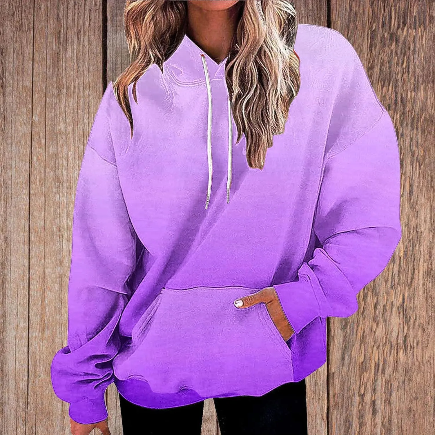 Women 2024 Oversized Sweatshirts Neno Print Drawstring Cute Hoodies Pullover Tops Fall Winter Trendy Clothes