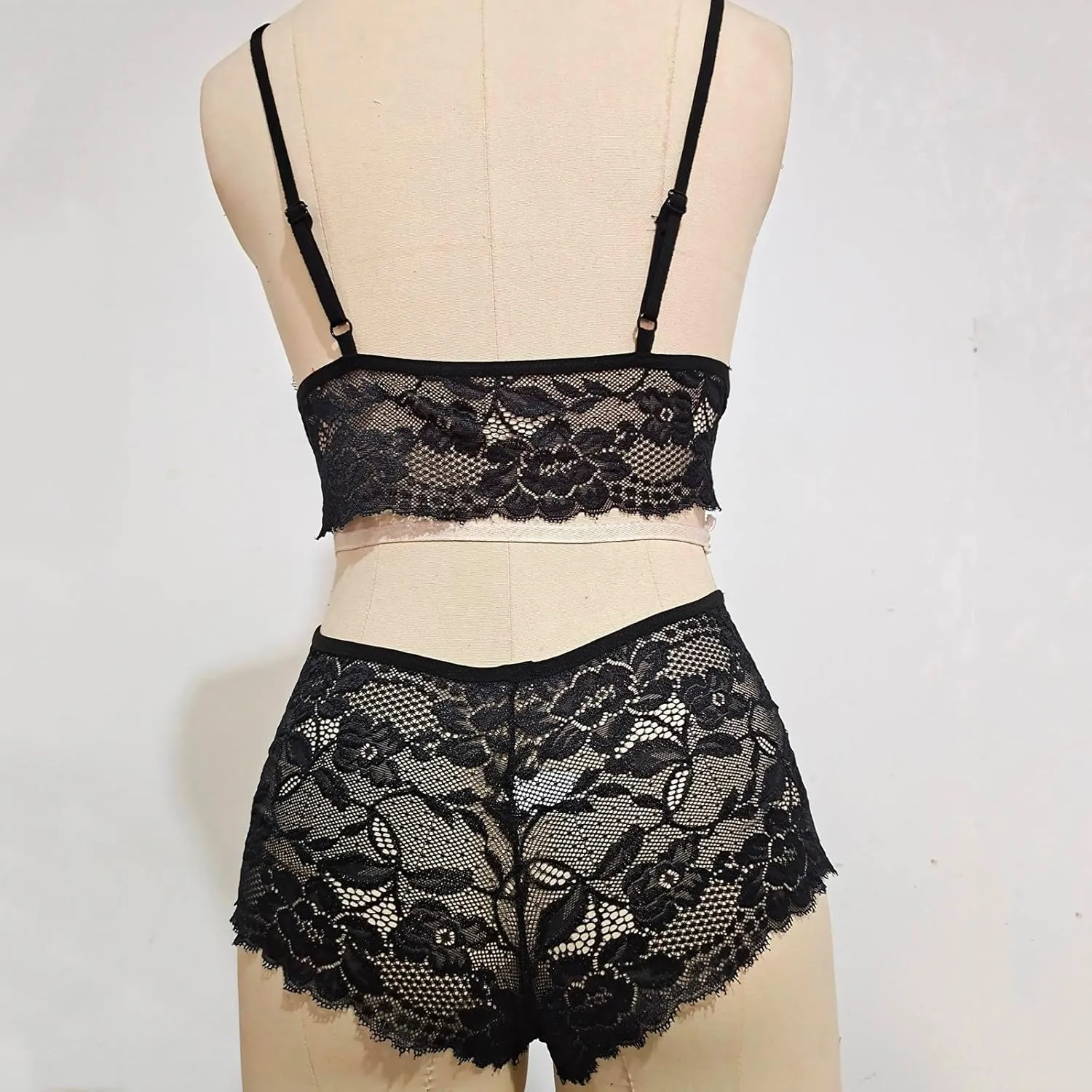 Women Bra Underwear Set 2024 Plus Size Lingerie Corset Lace Floral Bralette Bra Two Piece Underwear Top Bra