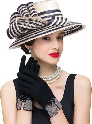 Women Derby Church Dress Fascinator Wide Brim Hats 1920s Vintage Tea Party Wedding Cloche Bowler Hats