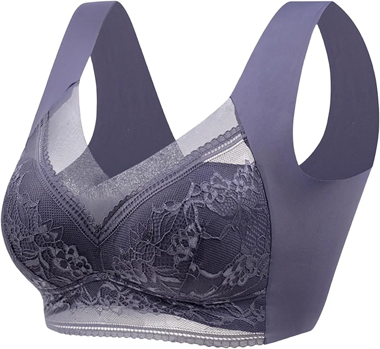 Women Lace Lingerie Set Sexy Underwire Push Up Bra Plus Size Seamless Comfortable Anti-Sagging Gathered Sports Bras