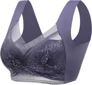 Women Lace Lingerie Set Sexy Underwire Push Up Bra Plus Size Seamless Comfortable Anti-Sagging Gathered Sports Bras