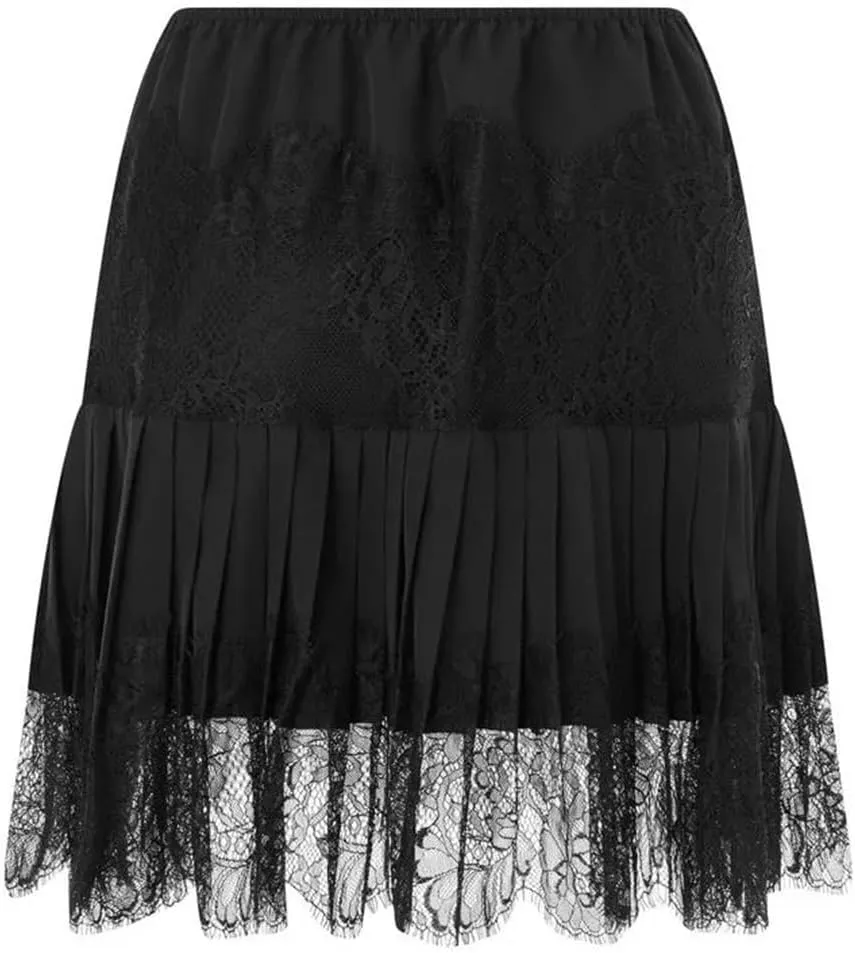 Women Lace Mini Skirts Clothes Mid-Rise Pleated Lace Casual Short Skirts