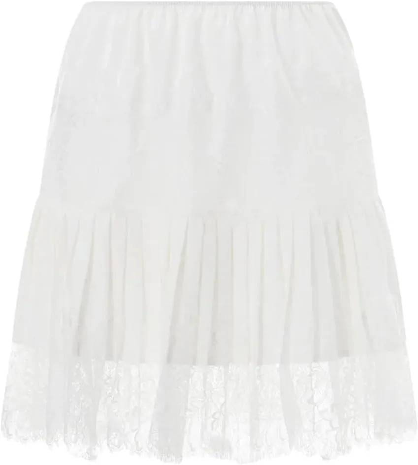 Women Lace Mini Skirts Clothes Mid-Rise Pleated Lace Casual Short Skirts