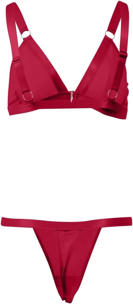 Women Lingerie Set Sexy Naughty Bowknot Babydoll Set Two Piece Tempatation Lace Bralette G-String Set Pajamas