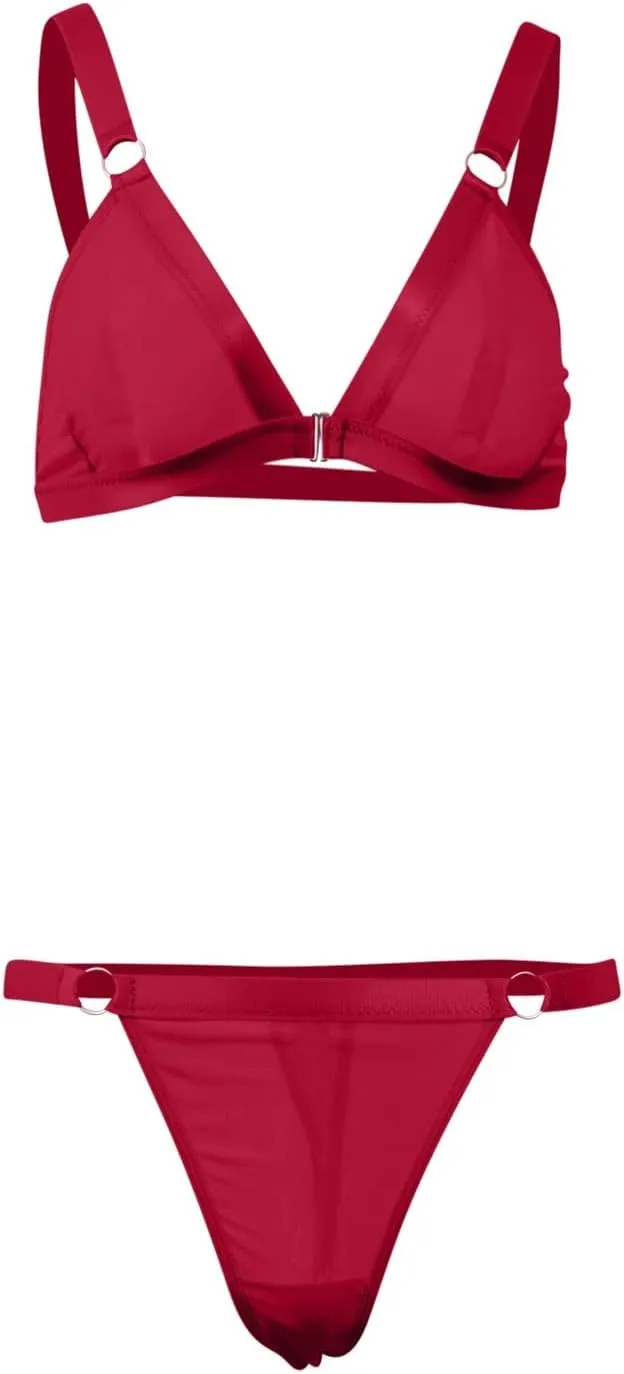 Women Lingerie Set Sexy Naughty Bowknot Babydoll Set Two Piece Tempatation Lace Bralette G-String Set Pajamas