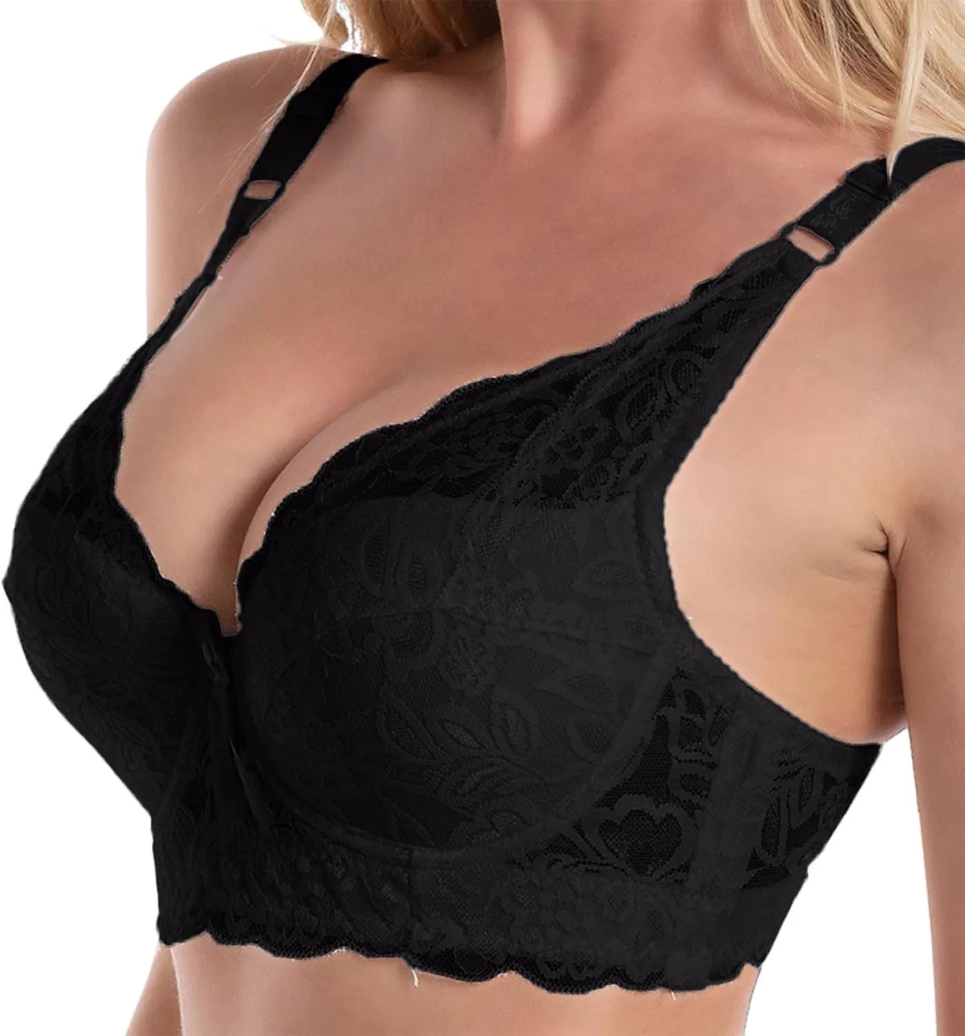 Women Seamless Stretch No Underwire Bra Soft Padded Front Close Comfort Bra Bralettes