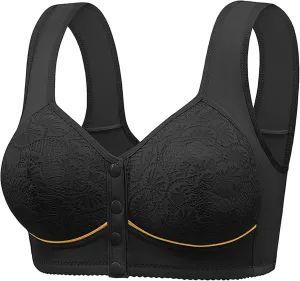 Women Seamless Stretch No Underwire Bra Soft Padded Front Close Comfort Bra Bralettes