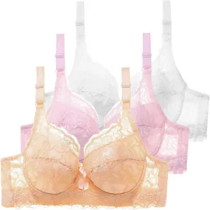 Women Seamless Stretch No Underwire Bra Soft Padded Front Close Comfort Bra Bralettes