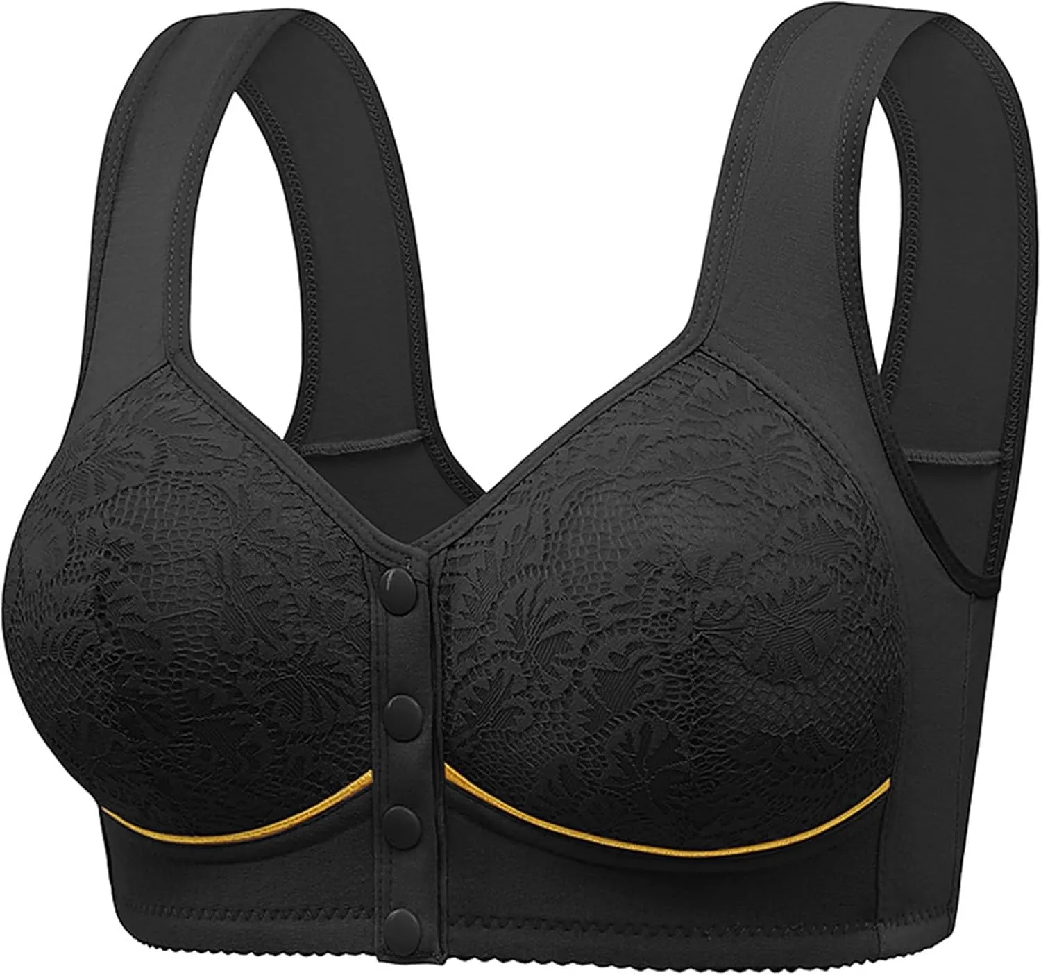 Women Seamless Stretch No Underwire Bra Soft Padded Front Close Comfort Bra Bralettes