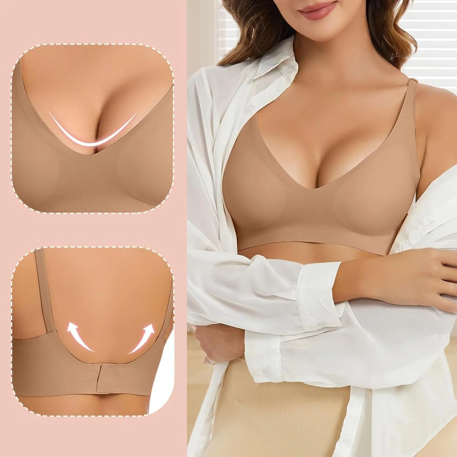 Women Seamless Stretch Wireless Bras Breathable Padded Full Coverage Comfort Bras Bralettes
