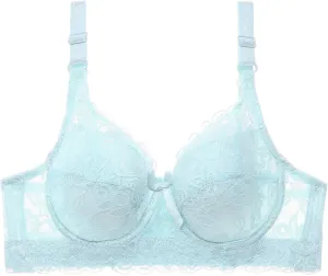 Women Sexy Lace Bras for Women, Lace Plus Size Full Coverage Underwire Unlined Bralette with Support Everyday Bras
