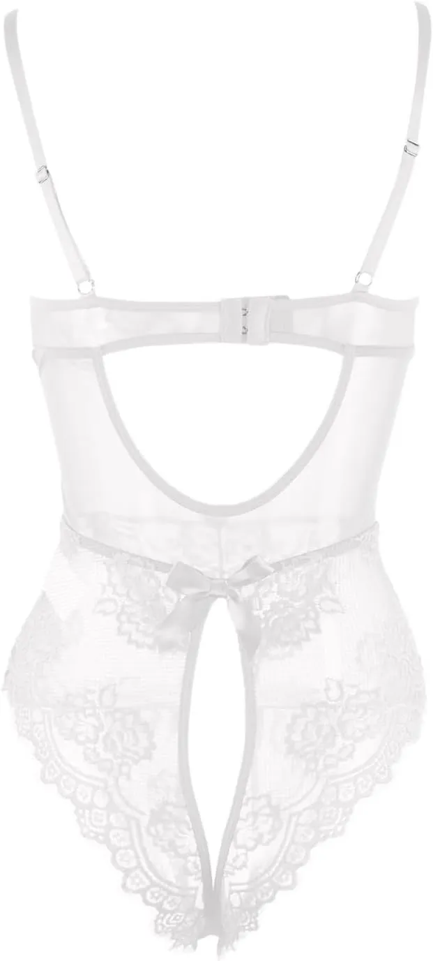 Women Sexy Lingerie Set Floral Lace Bralette and Panty Set Strappy Teddy Bodysuit Exotic Sleepwear Boudoir for Women Sex Play