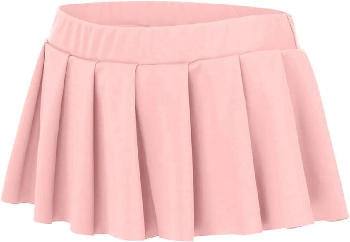 Women Sexy Role Play Pleated Mini Skirt Ruffle Lingerie for Schoolgirl Silk Midi Skirt