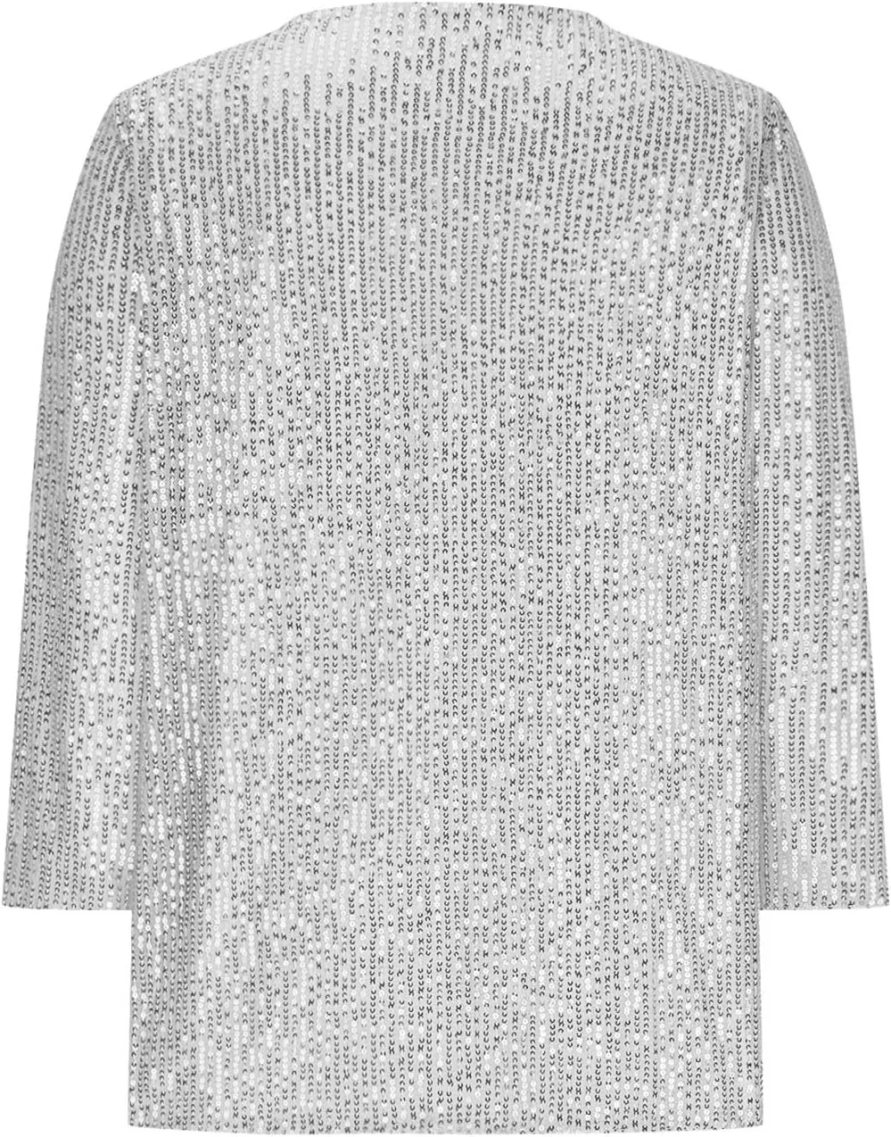 Women Sparkle Sequins 3/4 Sleeve Tee Tops Dressy Causal Crewneck T-Shirts Summer Glitter Party Club Holiday Blouses