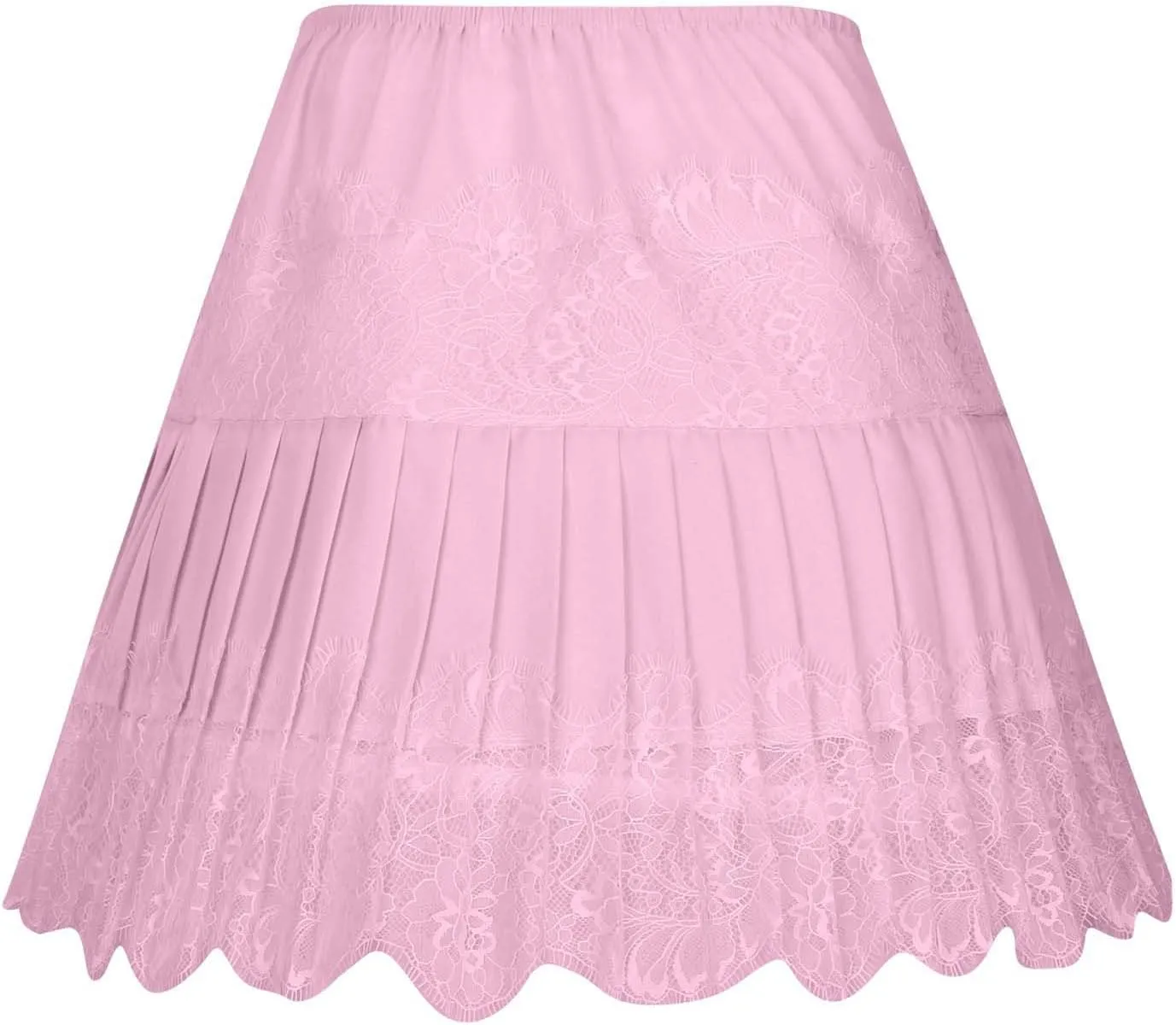 Women Y2k Lace Mini Skirts Summer Lace Slip Skirt Pleated Ruffle Floral Lace Tiered Short Skirts Underskirt