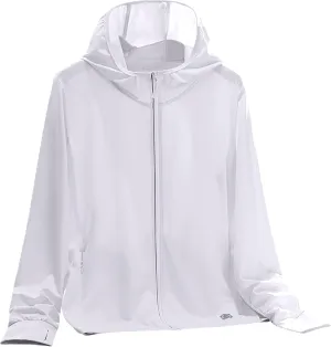 Womens Aesthetic Reflective Sunshine Protective Tops Casual Hooded Breathable Lightweight Suits Outdoor Commuting Biking