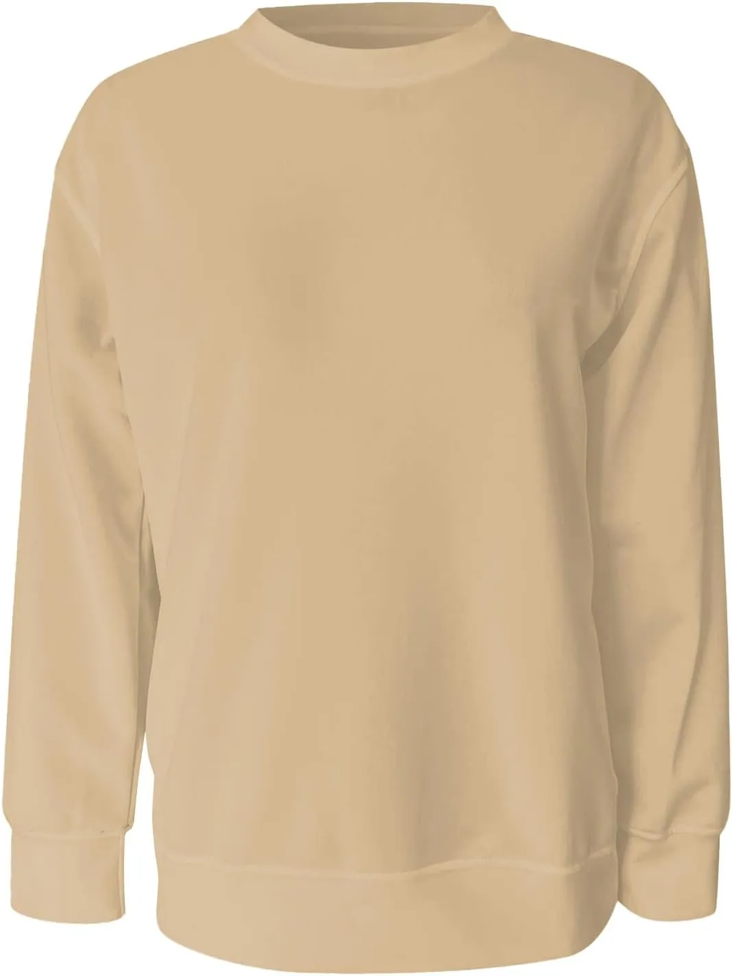 Womens Crewneck Sweatshirts No Hood Fall Long Sleeve Outfits Fashion Solid Oversized Sweatshirt Winter Pullover 2024