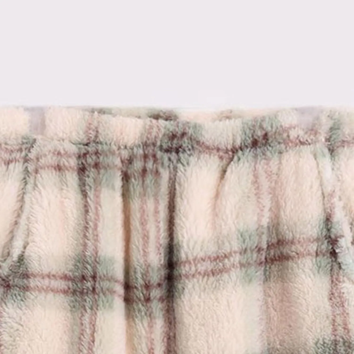 Womens Flannel Pants Furry Pj Pants Plaid Pajamas Bottoms Thick Lounge Pants Comfy Plush Sleep Pants Fleece Trousers