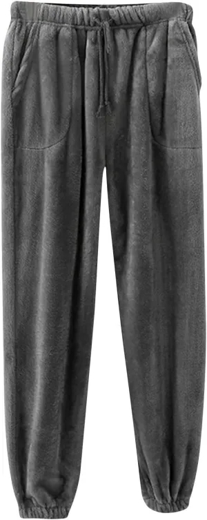 Women's Fleece Pajama Pants Comfy Lounge Pants Warm Furry Pj Bottoms Plush Sleep Pants Casual Winter Pants Loungewear