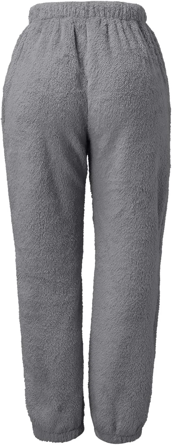 Womens Fuzzy Fleece Pants,2022 Winter Novelty Thicken Jogger Fitness Sweatpants Soft Fluffy Fleece Home Pajama Pants