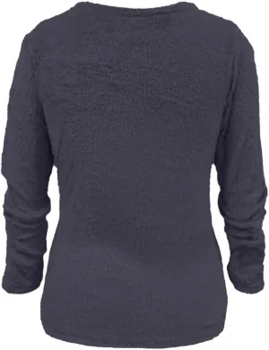 Womens Fuzzy Sweater Fluffy Crewneck Pullover Sweaters Long Sleeve Sweatshirt Plain Jumper Fall Top Kawaii Clothes