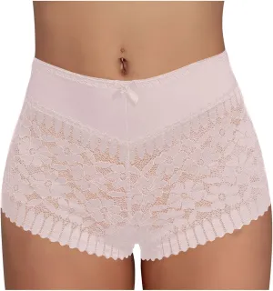 Womens High Waisted Lace Boyshort Underwear No Show Seamless Sexy Breathable Panties Bikini Briefs Ladies Cheeky Briefs