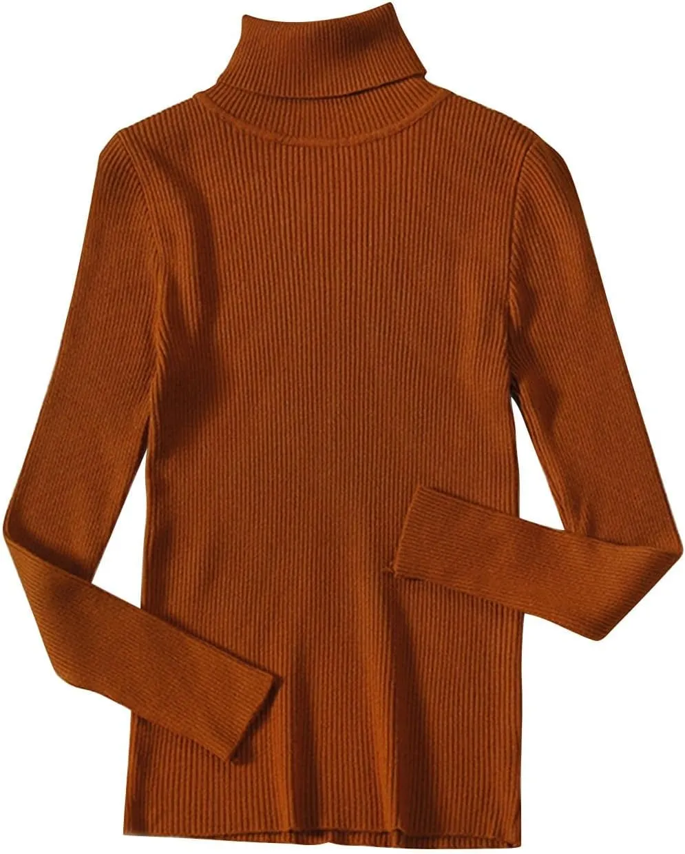 Women's Knit Turtleneck Sweater Fall Fashion Long Sleeve Outfits Solid Color Basic Tops Pullover Casual Sweater