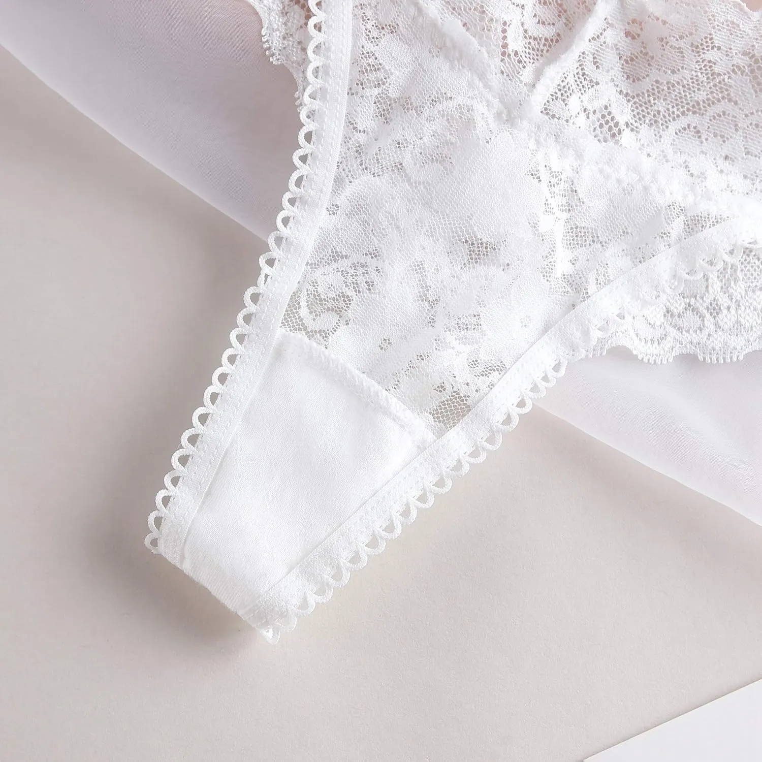 Womens Lace Bra No Underwire Unlined Plunge Triangle Bralettes