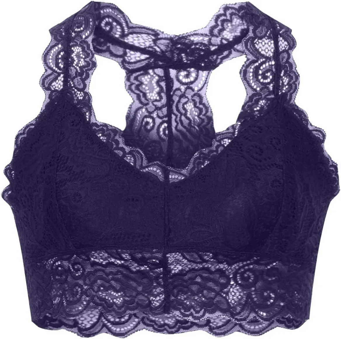 Womens Lace Bralette, Sexy Wireless Comfortable Full Coverage Lingerie Bra Wirefree Bralettes Tshirt Brassiere