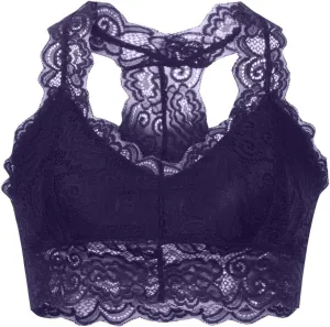 Womens Lace Bralette, Sexy Wireless Comfortable Full Coverage Lingerie Bra Wirefree Bralettes Tshirt Brassiere