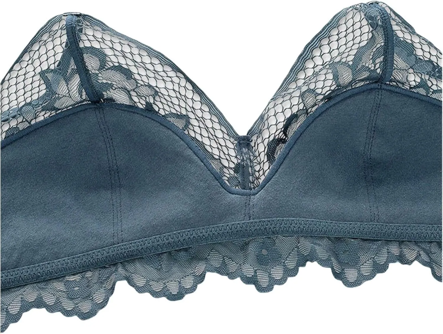 Womens Lace Plunge Bralette Set Comfort Wireless Unlined Triangle Bra & Panty Set Sexy Triangle Cup Underwea