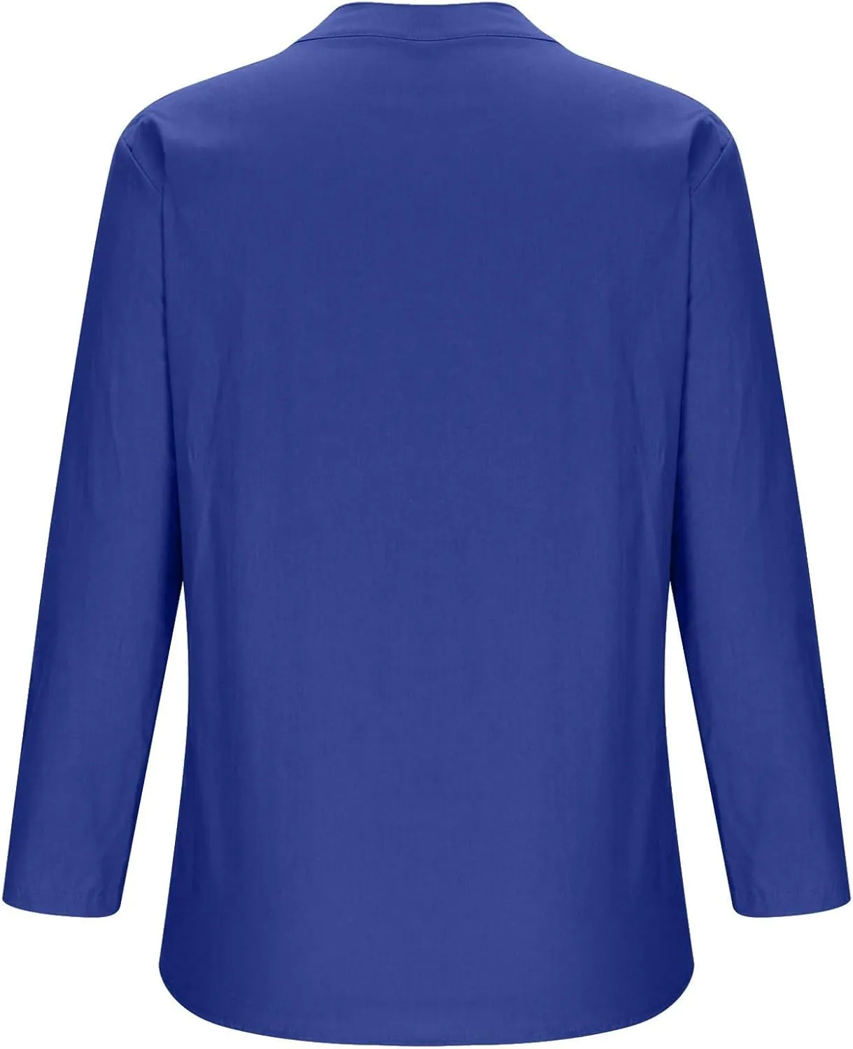 Women's Linen Shirts Summer Linen Floral Long Sleeve T-Shirts Casual Loose Fit 2025 Fashion V-Neck Blouse Top