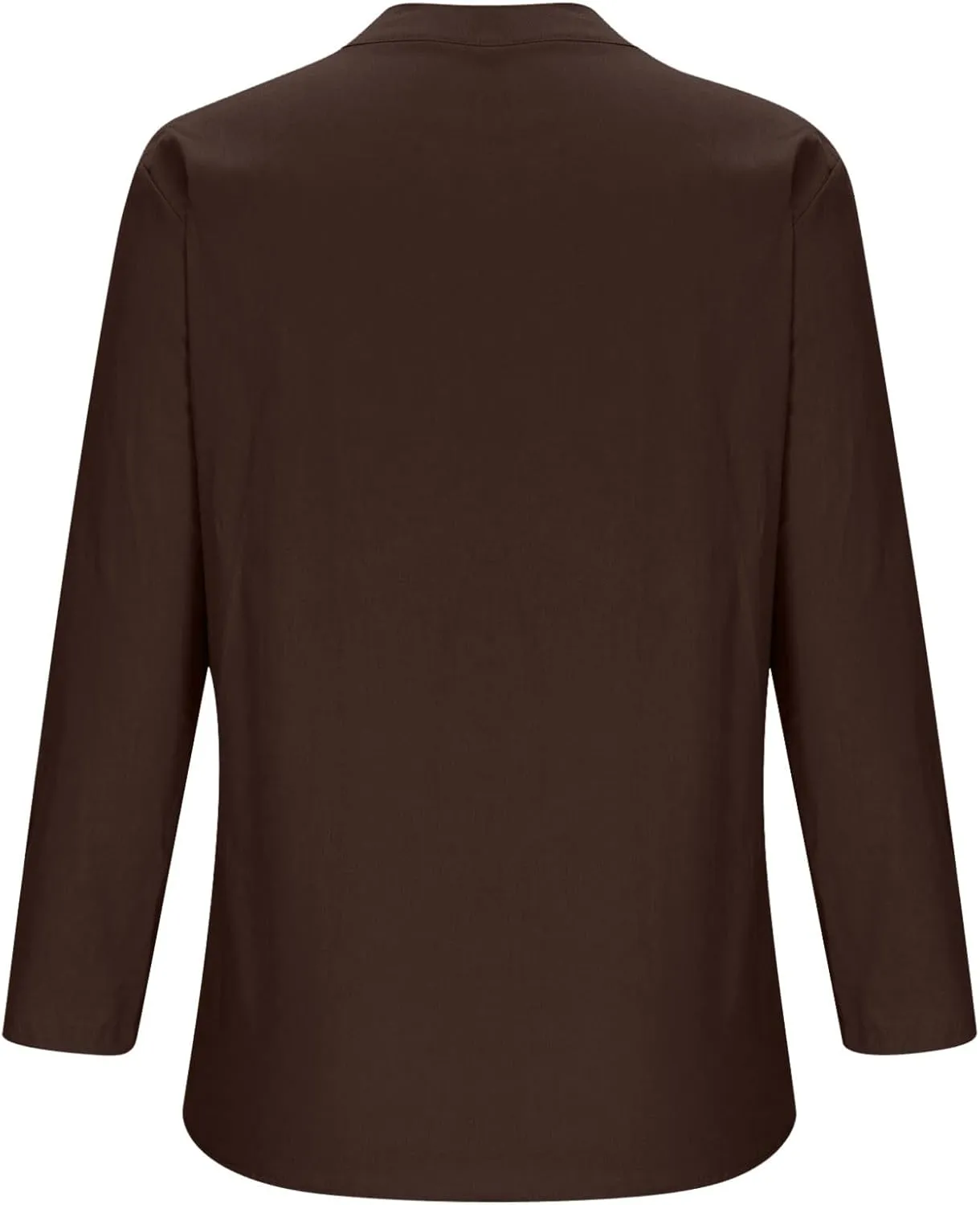 Women's Linen Shirts V Neck Buttons Blouses Lapel Beach Tee Top Short Sleeve Loose T-Shirts